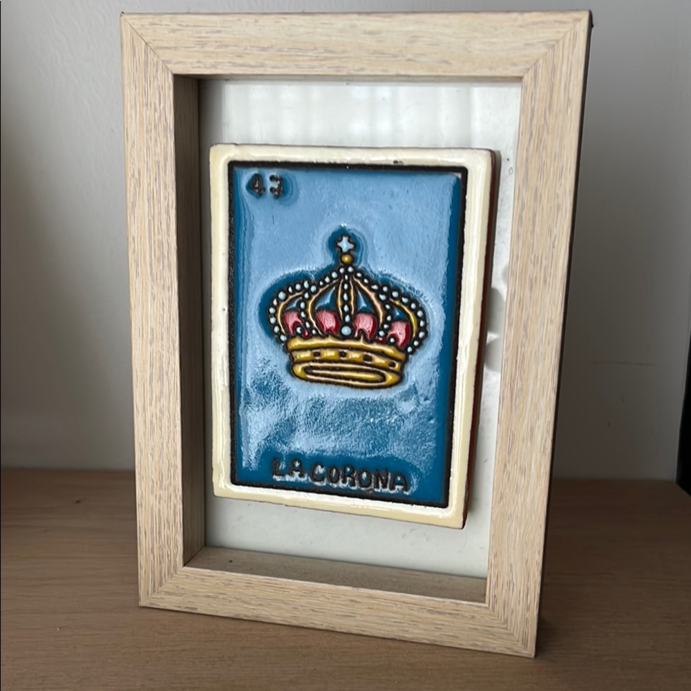 Mexican Art - La Corona Tile Card Art Piece (the Crown or Royalty)
